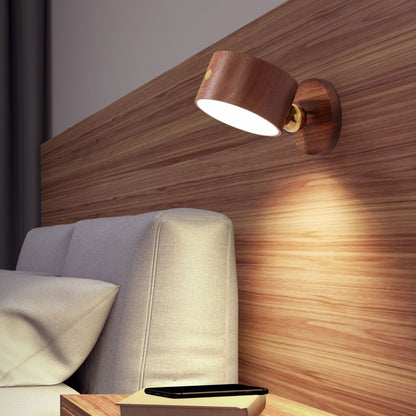 Wooden Bedside Lamp In Bedroom