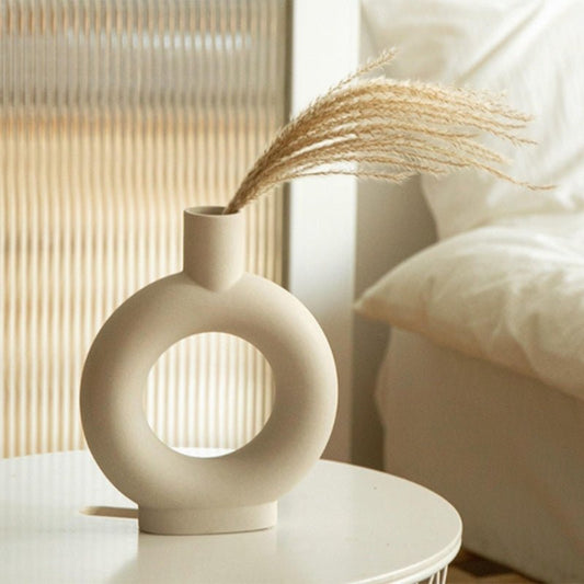 Nordic Ceramic Vase White Minimalist Home Decoration