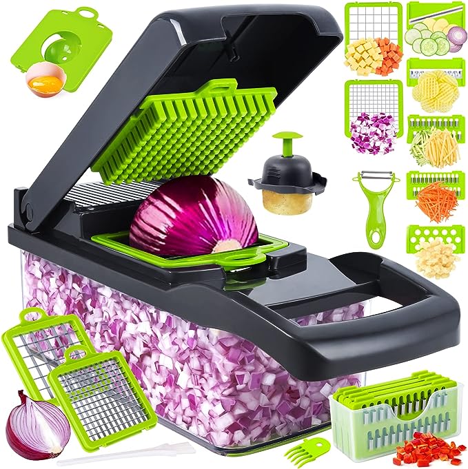 12-in-1 Multifunctional Vegetable Chopper Slicer with Container