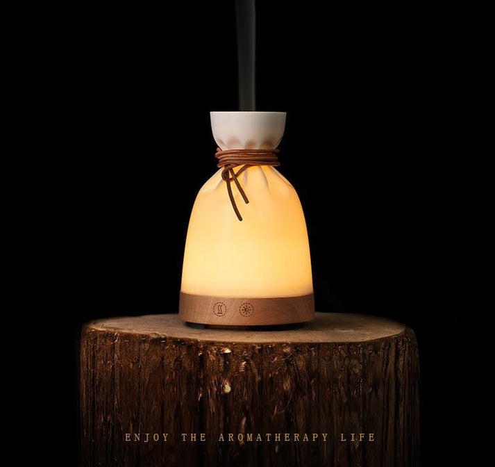 Wood Grain Aromatherapy Humidifier & Desk Lamp