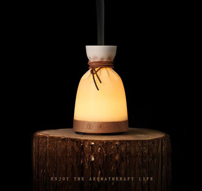 Wood Grain Aromatherapy Humidifier & Desk Lamp