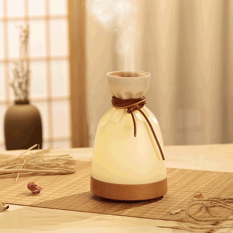 Wood Grain Aromatherapy Humidifier & Desk Lamp