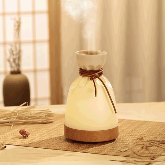 Wood Grain Aromatherapy Humidifier & Desk Lamp